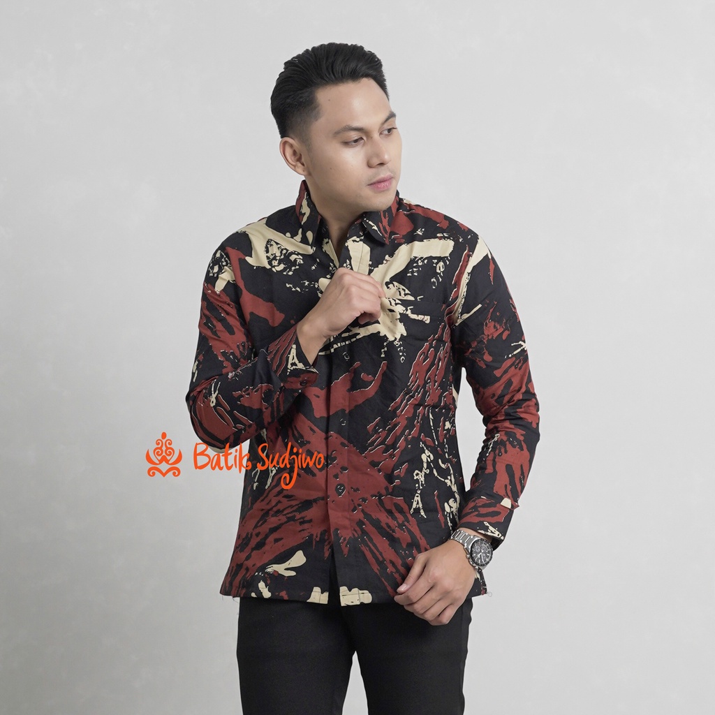 Kemeja Batik Pria Lengan Panjang  Lapis Furing Premium 1078