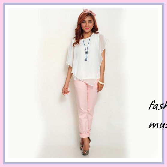 Zaza_Fashion Blouse Wanita Terbaru Korea / Baju Atasan Wanita Terbaru Korean Style Andena Blouse Sif