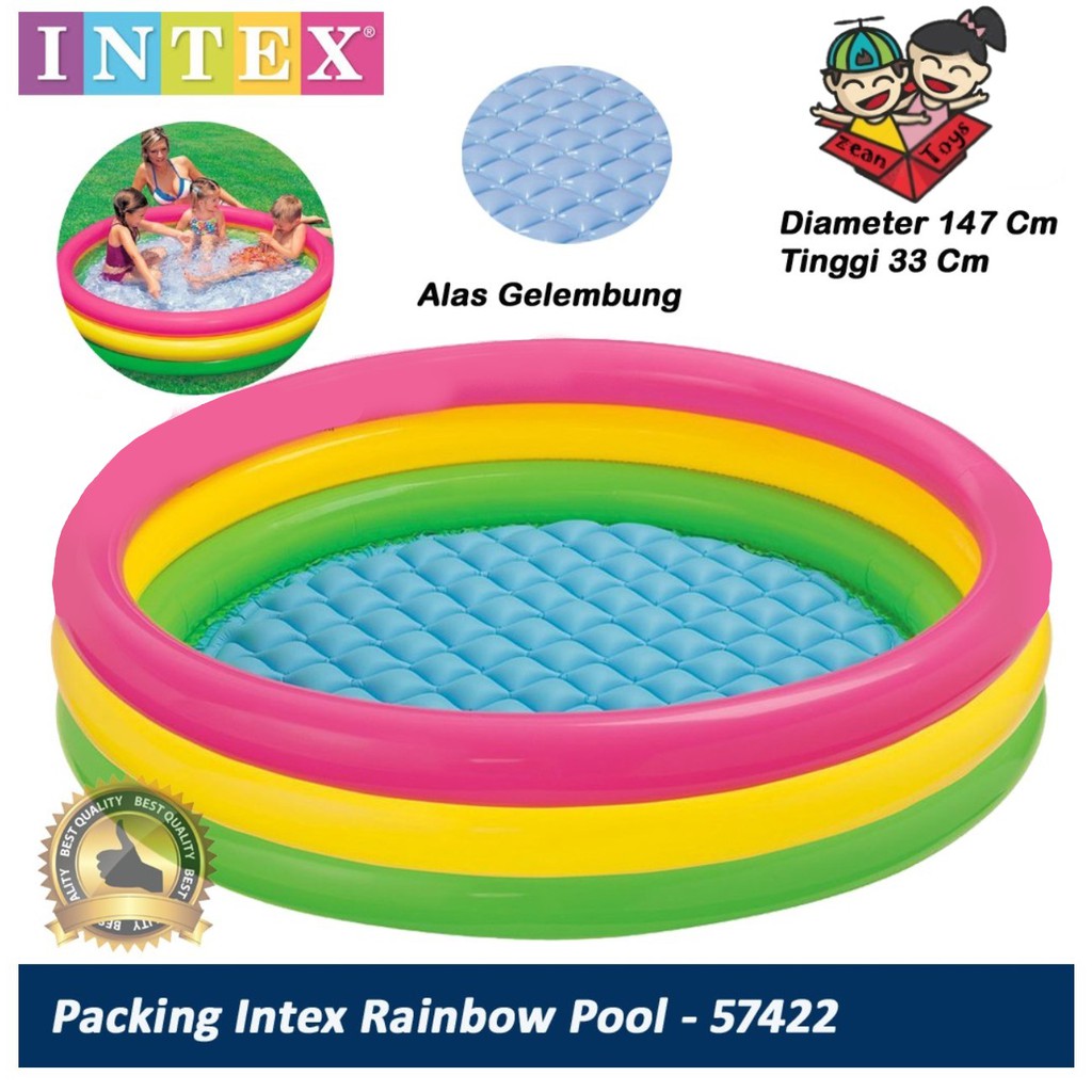INTEX Kolam Anak Mandi Bola Renang JUMBO Merk Intex Pelangi #57422