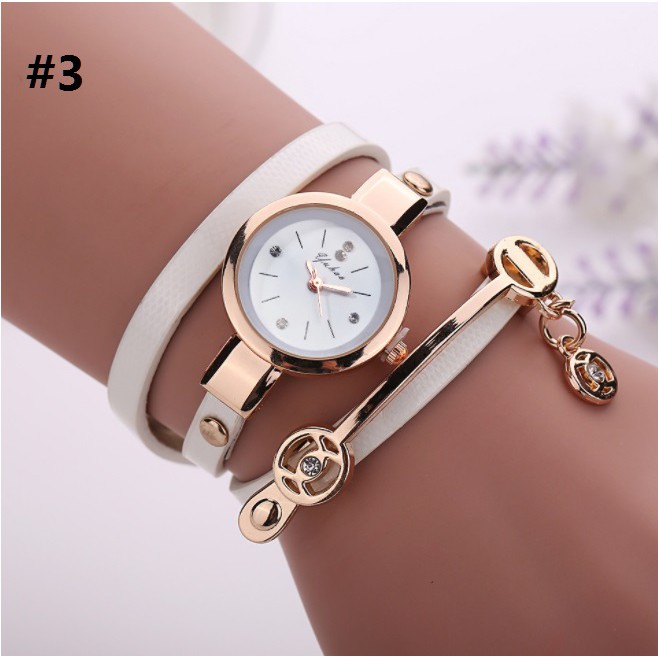 Jam Tangan Lilit Gelang Wanita #37 DOUBLE CIRCLE Korea Fashion Women Bracelet Watch Cewe Jaman Now