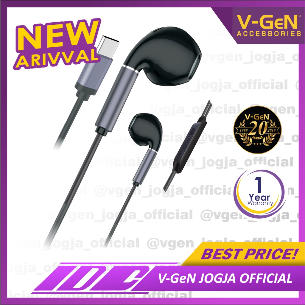 Handsfree V-GeN VEP1-24 Type-C Earphone Stereo Sound EXTRA BASS