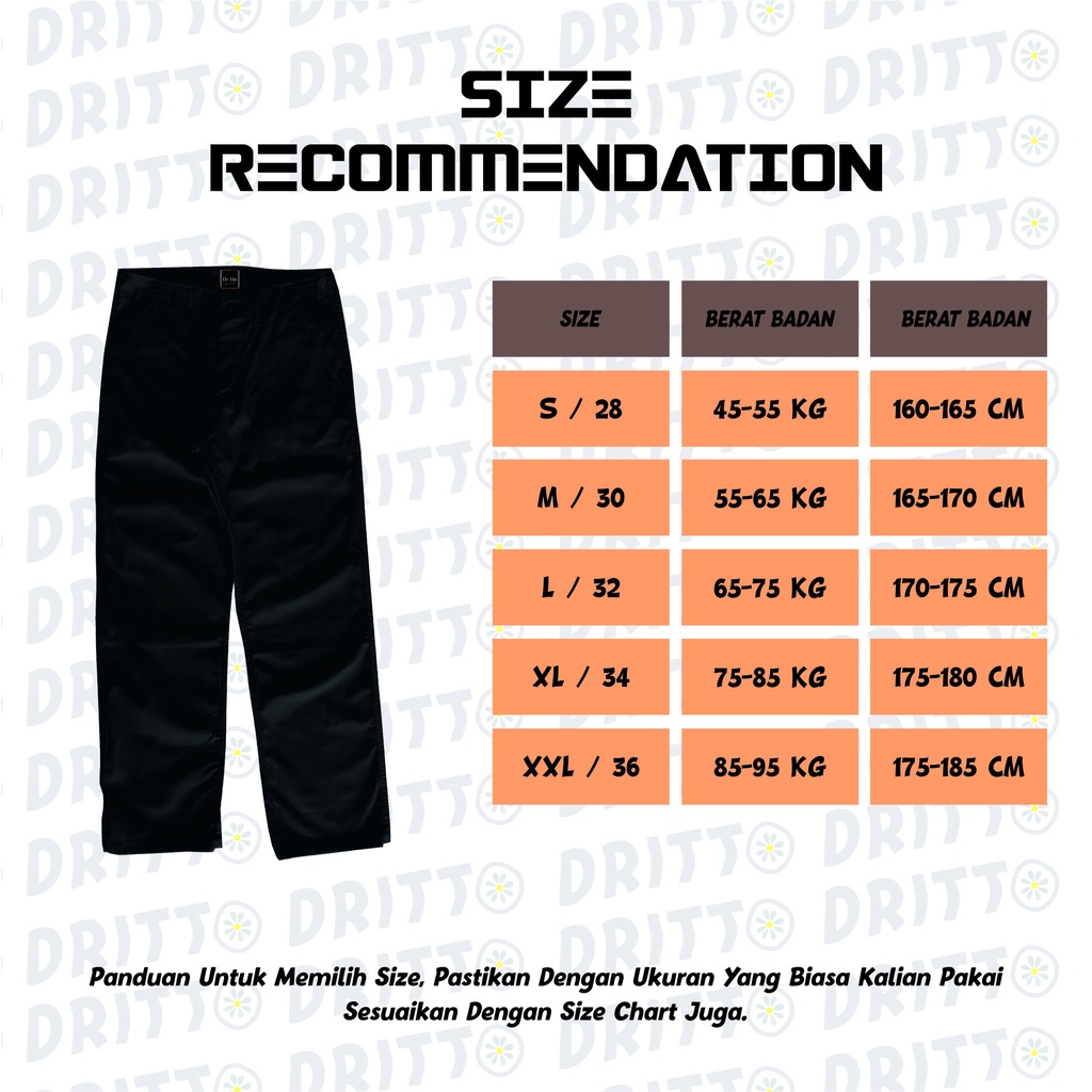 DRITTORONZIO - Long Pants Baggy Chino - Celana Chino Reguler - Olive