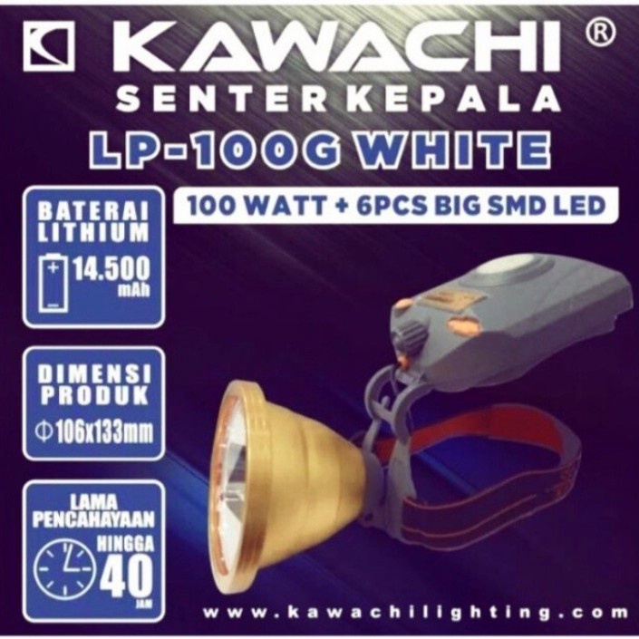 COD SENTER KEPALA KAWACHI 100W LP-100G JUMBO LED HEADLAMP LED CAHAYA PUTIH 100 WATT SUPER TERANG