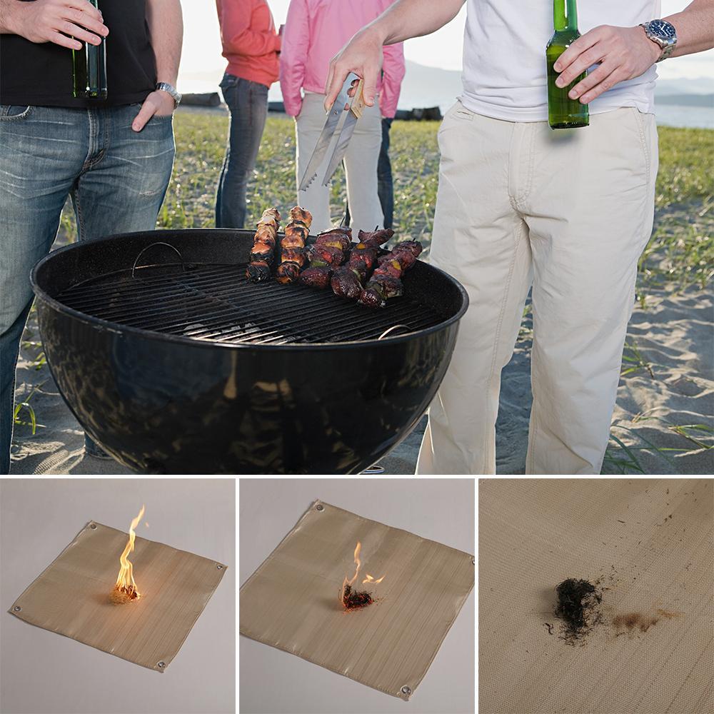 Solighter Fire Pit Mat Outdoor Piknik Barbecue Fiberglass Anti Panas Flame Pad Kompor Camping Fire Retardant Blanket