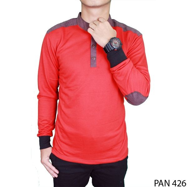 Baju Kaos Pria Panjang Katun Merah – PAN 426