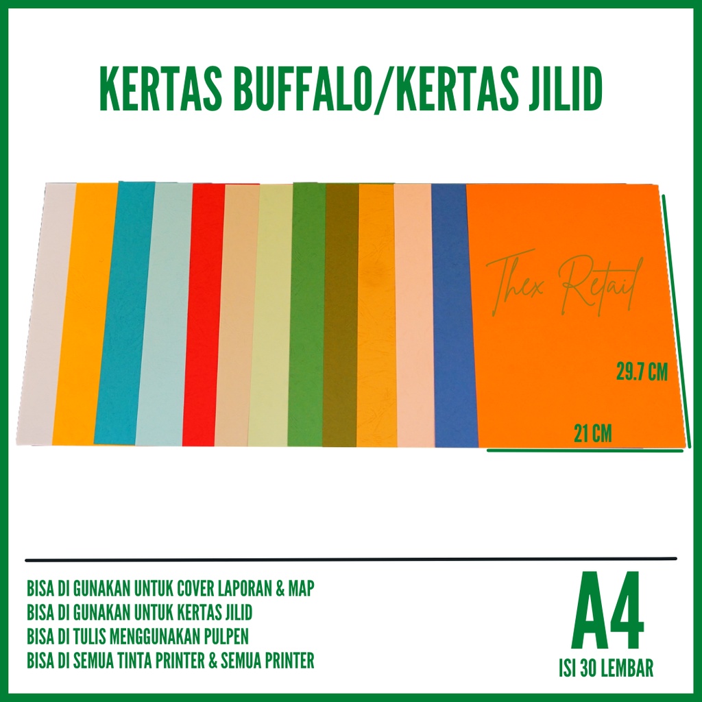 

Kertas Buffalo A4 isi 30 lembar / Kertas Cover Buffalo A4 / Kertas Cover A4