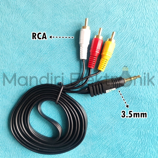 Kabel Jack 3.5mm to RCA 3 Male - Kabel RCA 3x1 1x3 - Kabel Audio 3 ke 1 - Kabel Aux