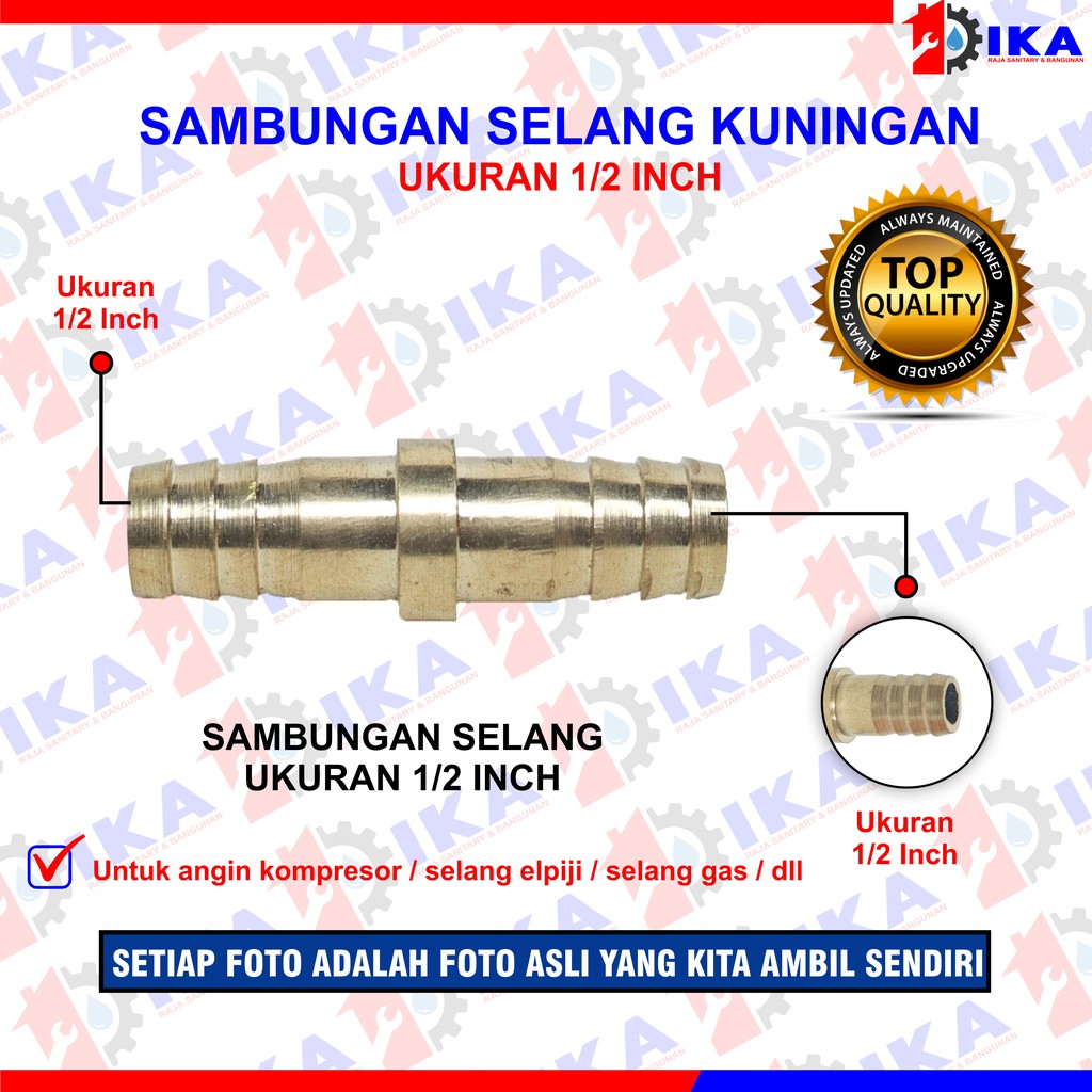 Sambungan Selang Kuningan Asli . Fitting nepel kuningan size 1/2” 3/4&quot; 5/8&quot; Besi Penyambung selang