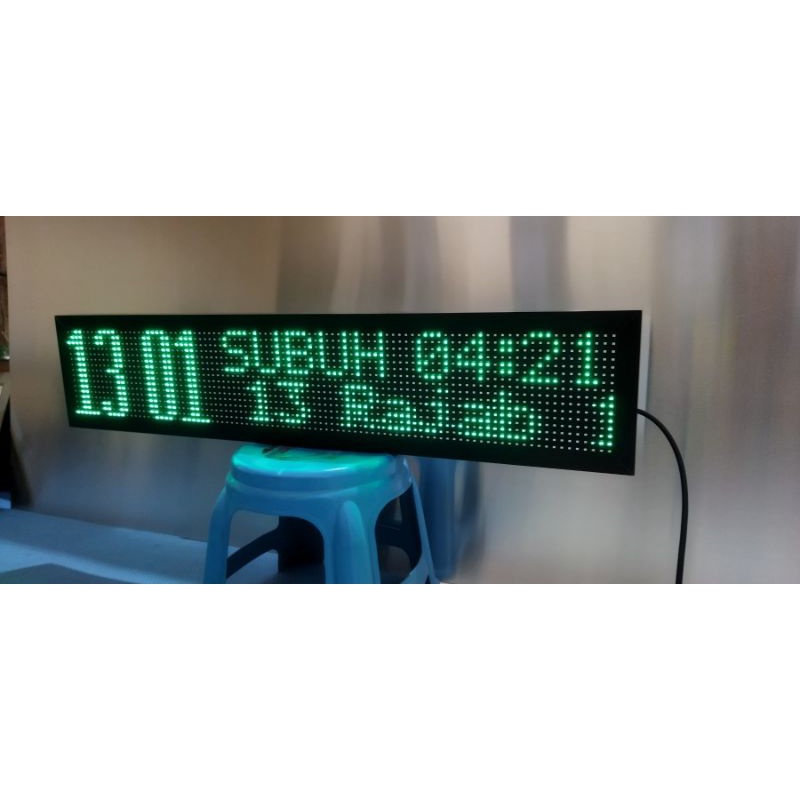 Jadwal Sholat Hijau 20x100cm Wifi Android