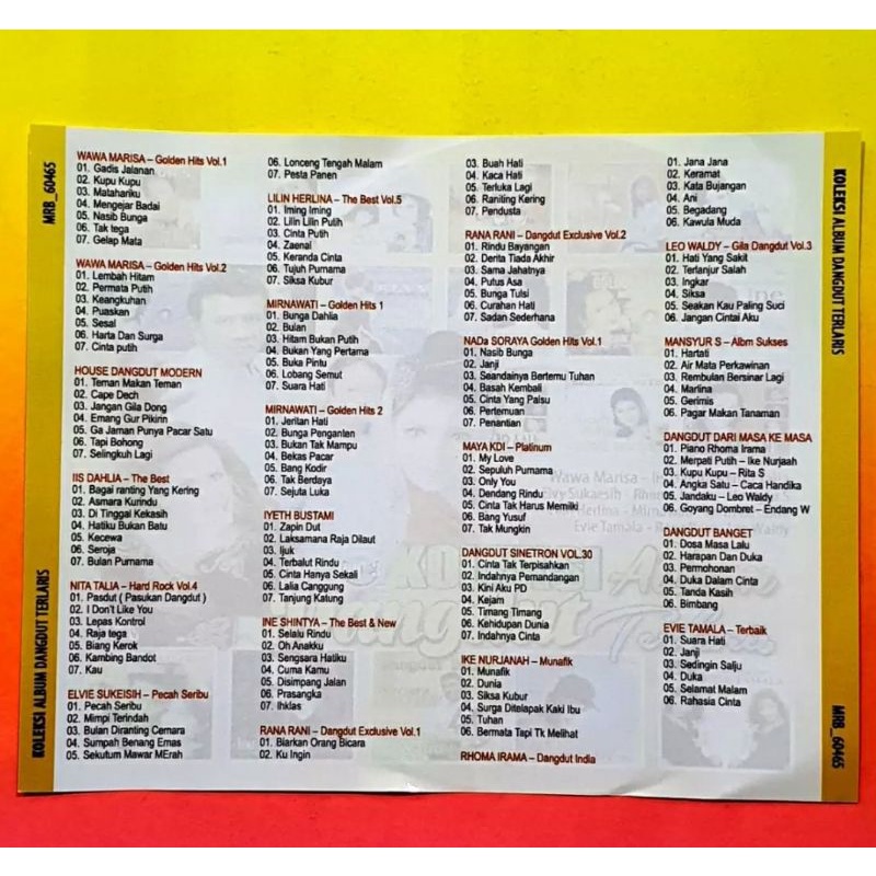 Kaset Mp3 Audio Musik Dangdut Koleksi Album Dangdut Terlaris Lagu Terbaii Sepanjang Masa Shopee Indonesia