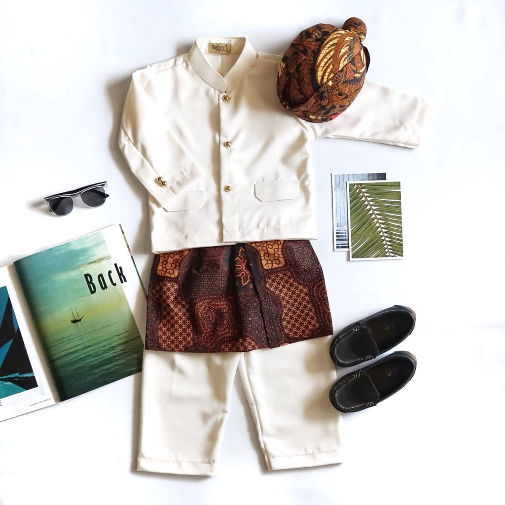 Basofi/Setelan Basofi Anak dan Dewasa/Kostum Basofi Warna Putih Tulang