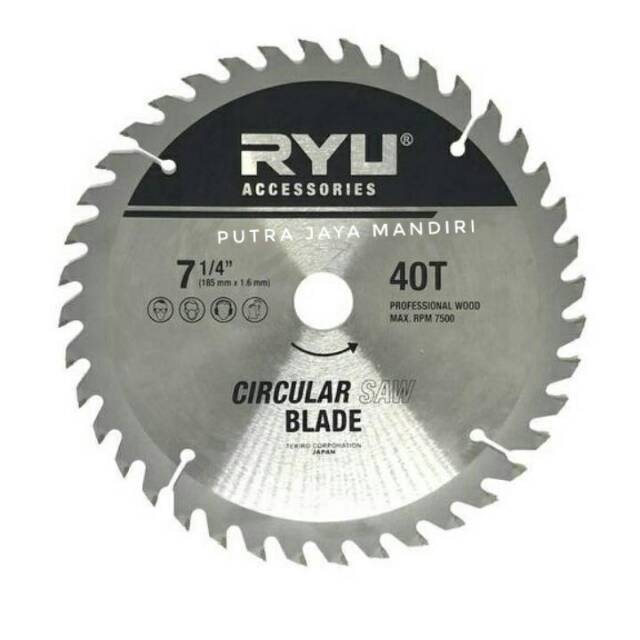 Ryu Circular Saw Blade 7 Inch x 40 T Mata Gergaji Circle 7 Inch x 40 T