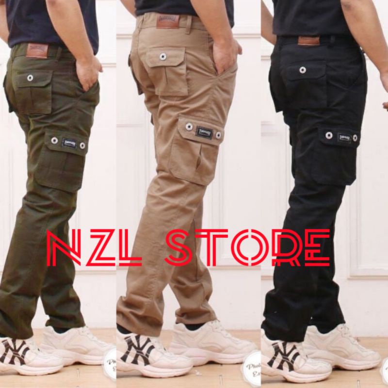 NZL - Size 27 - 38 Celana Cargo Panjang Pria Slimfit
