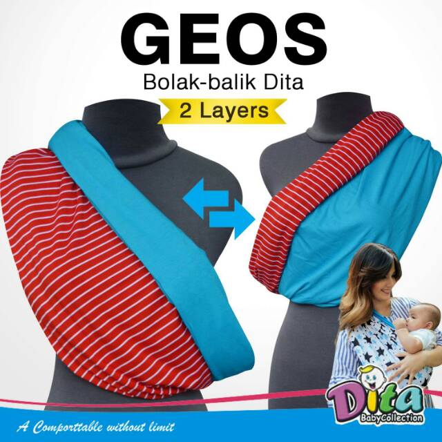 Gendongan Geos Bolak Balik Salur Polos