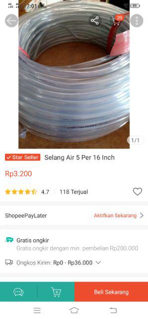 Selang Air 5 Per 16 Inch