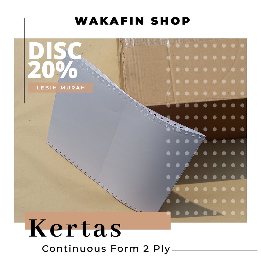 

DISKON!!! KERTAS CONTINUOUS FORM POLOS 2 PLY