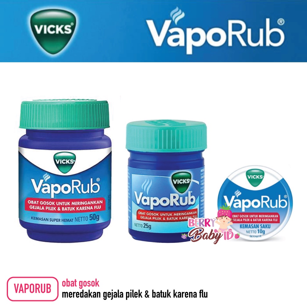 Vicks Vaporub Balsem Obat Gosok Pereda Pilek Batuk Flu Anak Dewasa Berry Mart