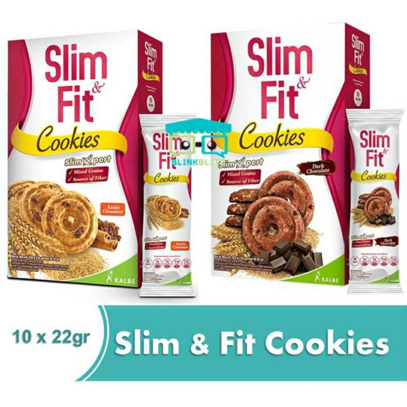 SACHET Slim &amp; Fit Cookies 22gr Mixed Grains Raisin Cinnamon Dark Chocolate Garlic Cheese Biskuit Diet Slimfit