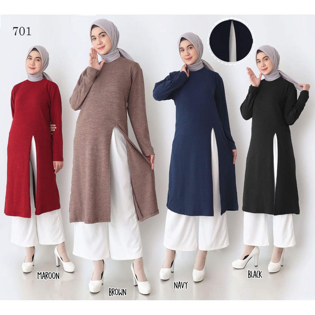 Long tunik rajut wanita Good Quality 701 Rajut