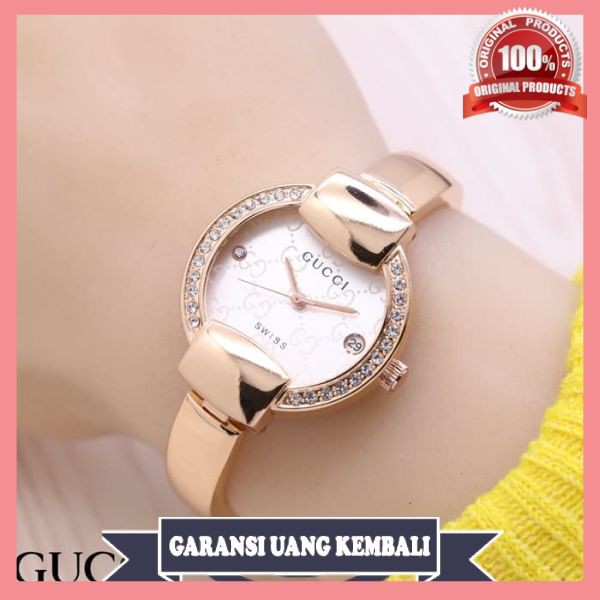 Jam Tangan Wanita Gucci Rantai Tanggal Aktif Berkualitas