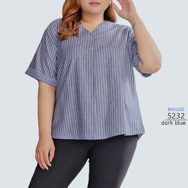 arenabelanja - Vneck Blouse Bigsize Wanita / Atasan Jumbo