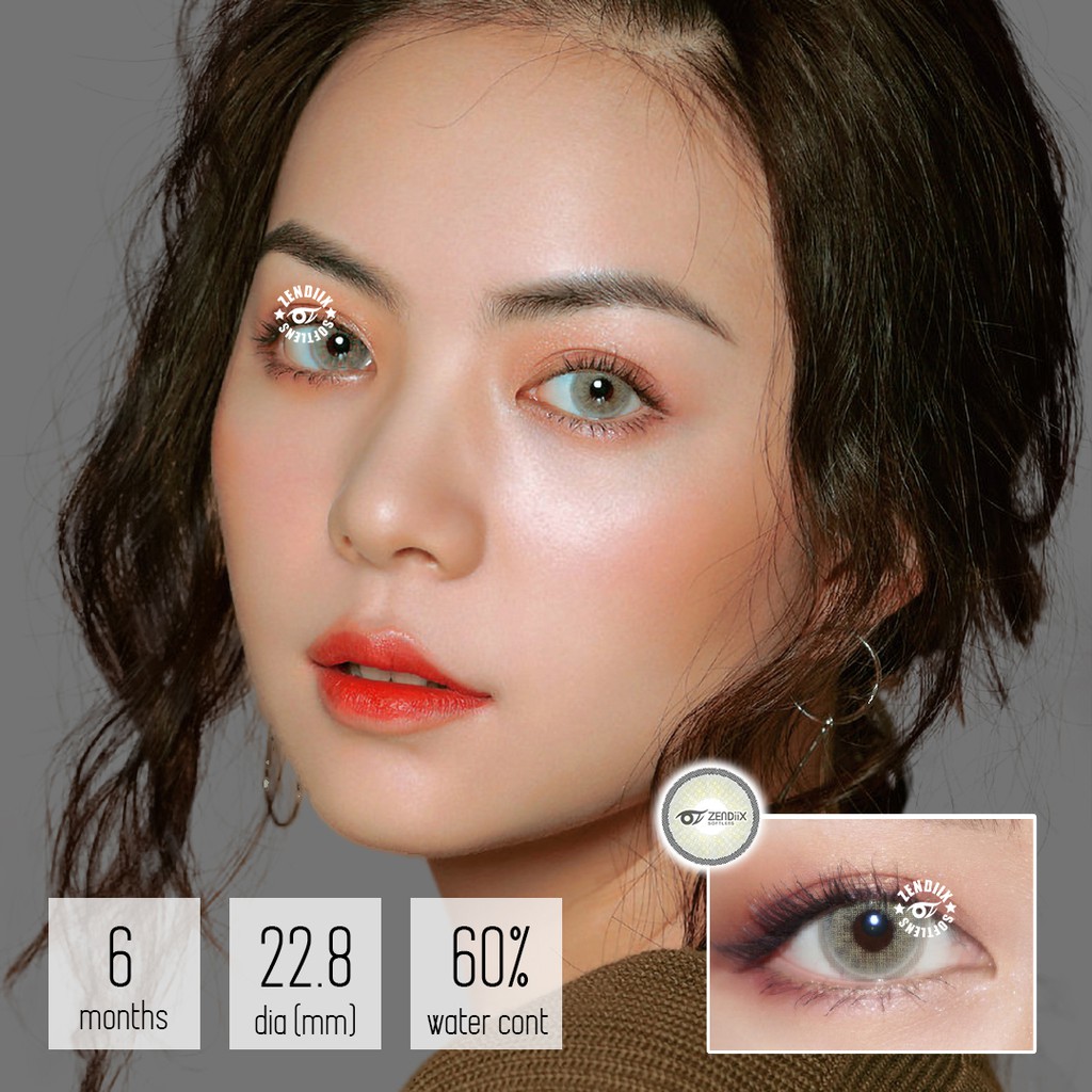 Softlens TOPAZIO Warna GREY Normal Beda Minus