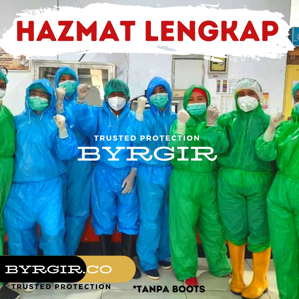 Full Satu Set Lengkap Hazmat Plastik Sekali Pakai Disposable Murah