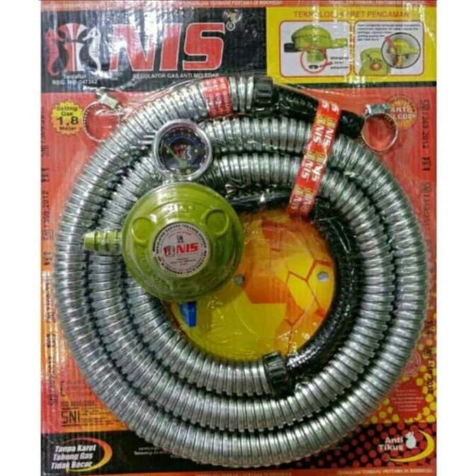 Jual Selang dan Regulator Gas LPG Anti Meledak NIS Logo Kuda Laut
