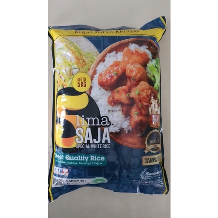 

Beras 5 Lima Saja Kemasan 5kilo 25kg