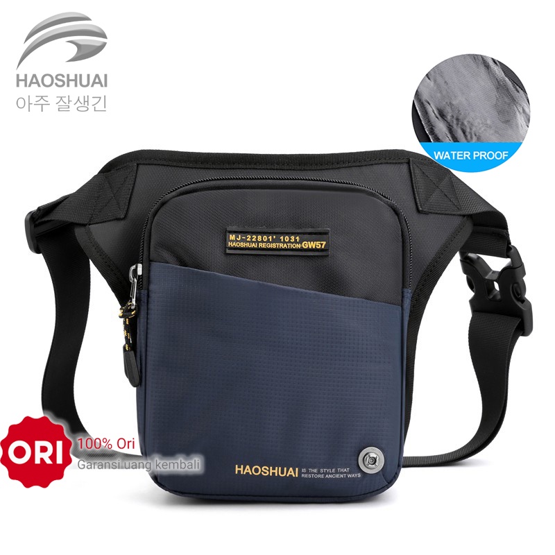 HAOSHUAI 6804 Tas Pinggang Pria Waistbag Anti Air Premium WK-SBY