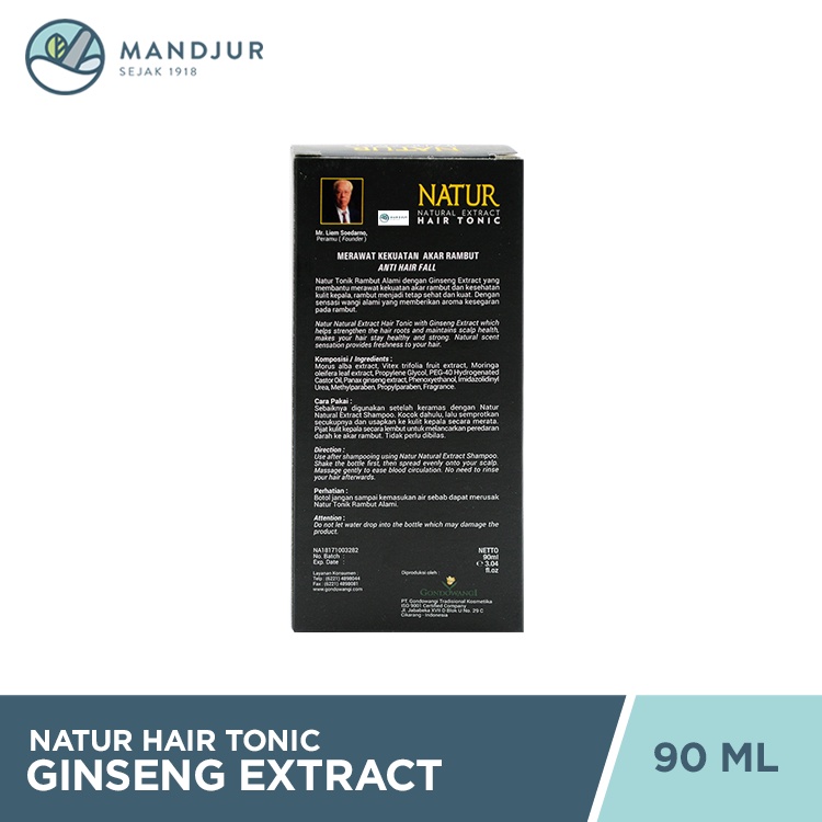 Natur Hair Tonic Ginseng Extract 90 ML - Vitamin Rambut Rontok-1