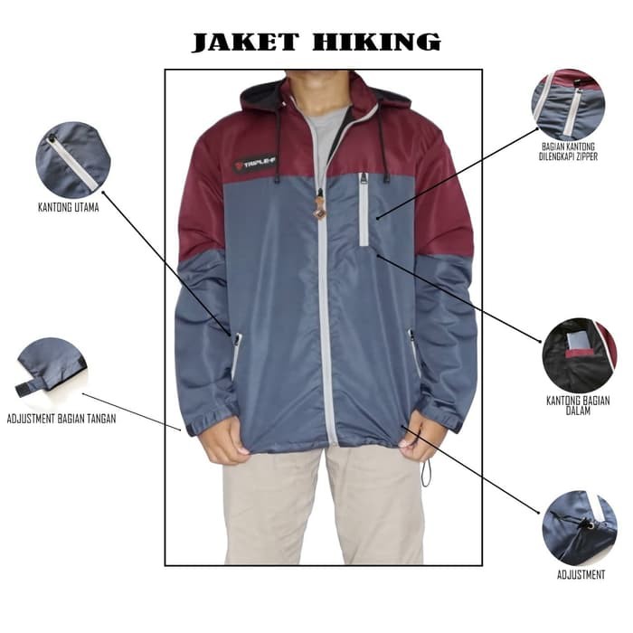 JAKET PARASUT OUTDOOR HIKING - HKING TOSCABLCK