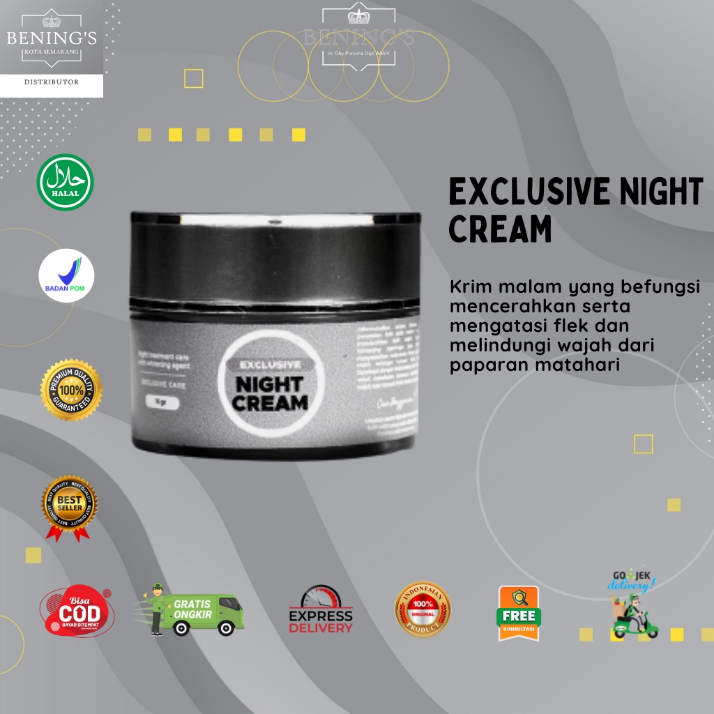 Exclusive Night Cream Benings Indonesia Skincare by Dokter Oky Ukuran 10 gr