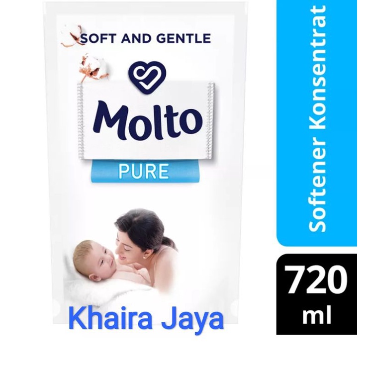 Pelembut Pewangi Pakaian Molto Ultra Pure Baby Soft and Gentle Refill Pouch 720 mL 650 mL