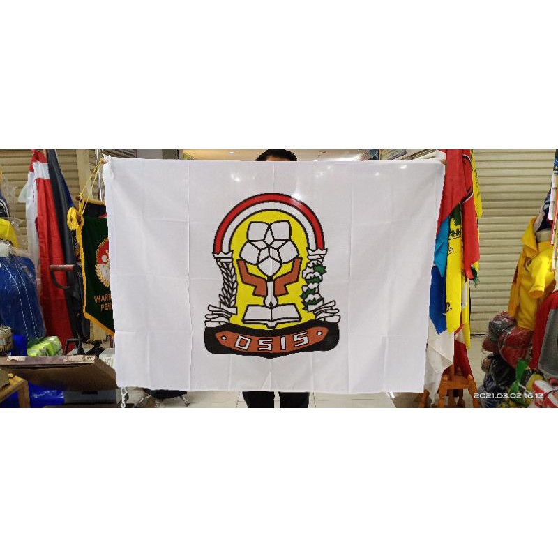 

best seller bendera logo bendera OSIS SMP ukuran 90cm x 135cm ready stock