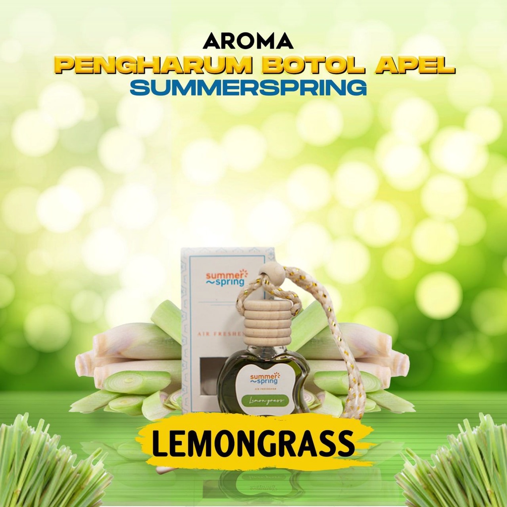 Summerspring Pengharum Botol Kecil / Pengharum Ruangan / Pengharum Mobil l LEMONGRASS