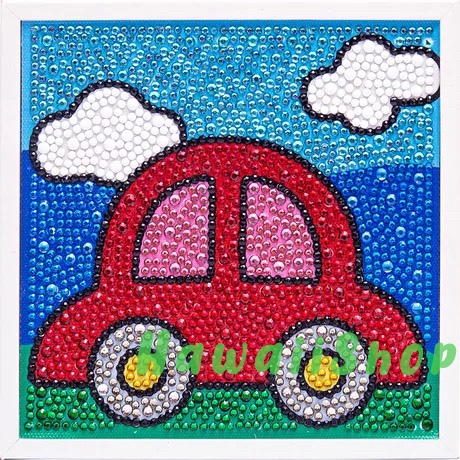 5D Diamond Painting DIY Kids Craft lukisan kristal FREE Frame - CAR