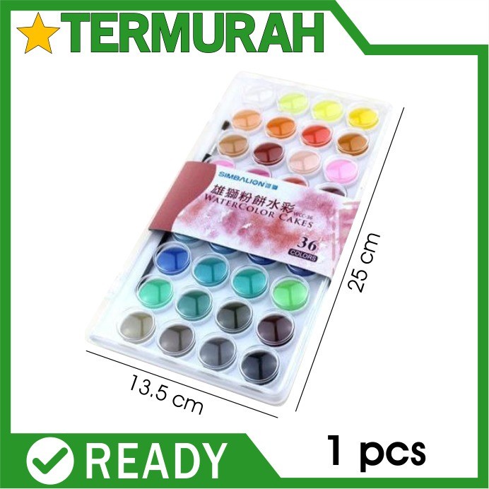 

SIMBALION watercolor cake 36 warna cat air watercolour sakura koi