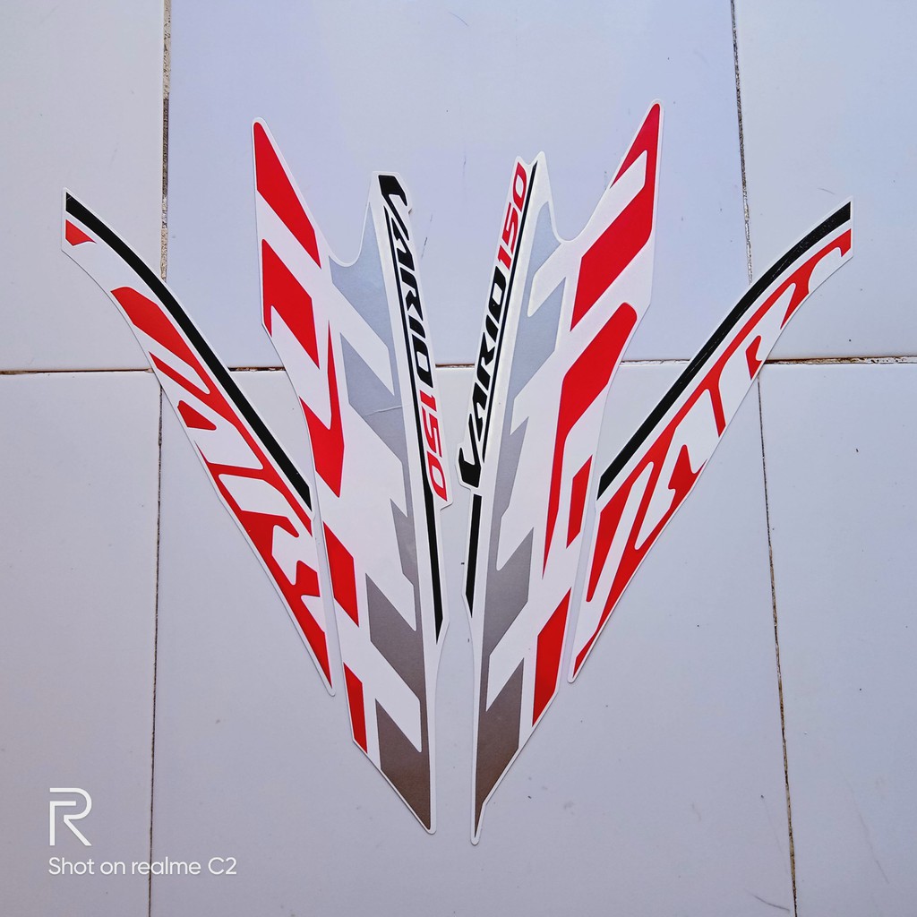 Stiker Striping Motor Honda Vario 150 2020 Putih Merah Shopee Indonesia