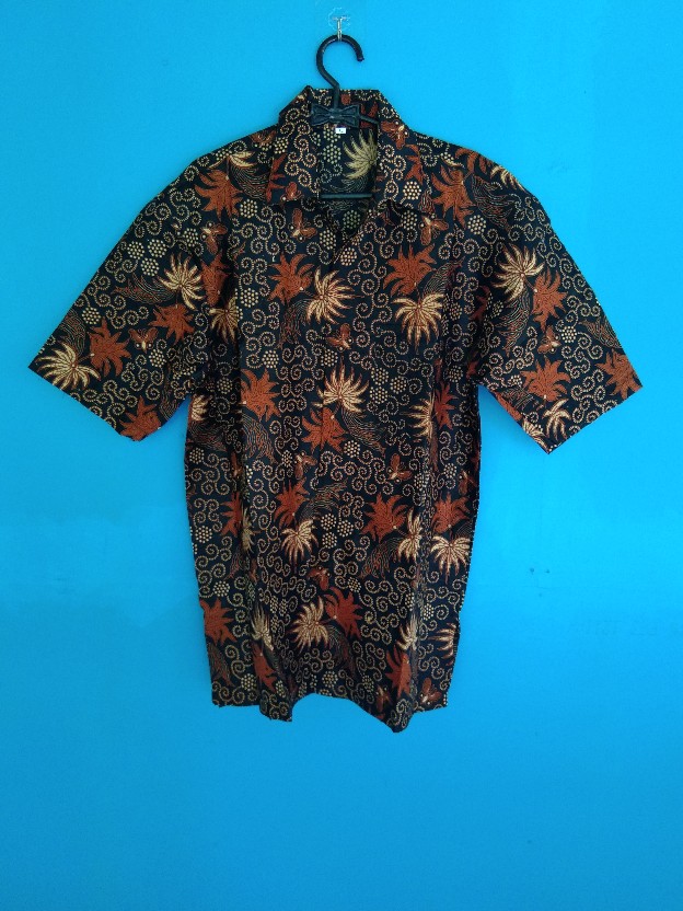 Terlaris Kemeja Batik Lengan Pendek Hrb030 Modern Halus Tulis Gus Azmi Syubbanul Wathon Seragam 5l