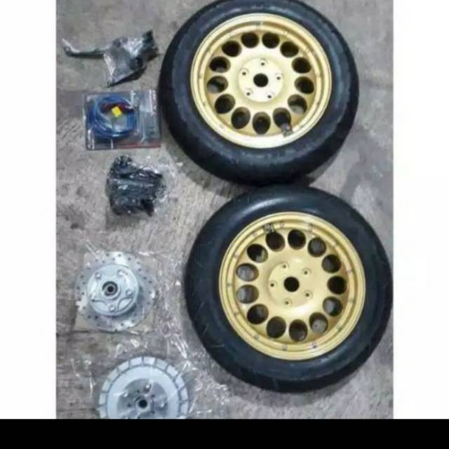 UPGRADE velg velk R RING 12 SET SEMUA VESPA KLASIK (KAKI 2&3) cakram