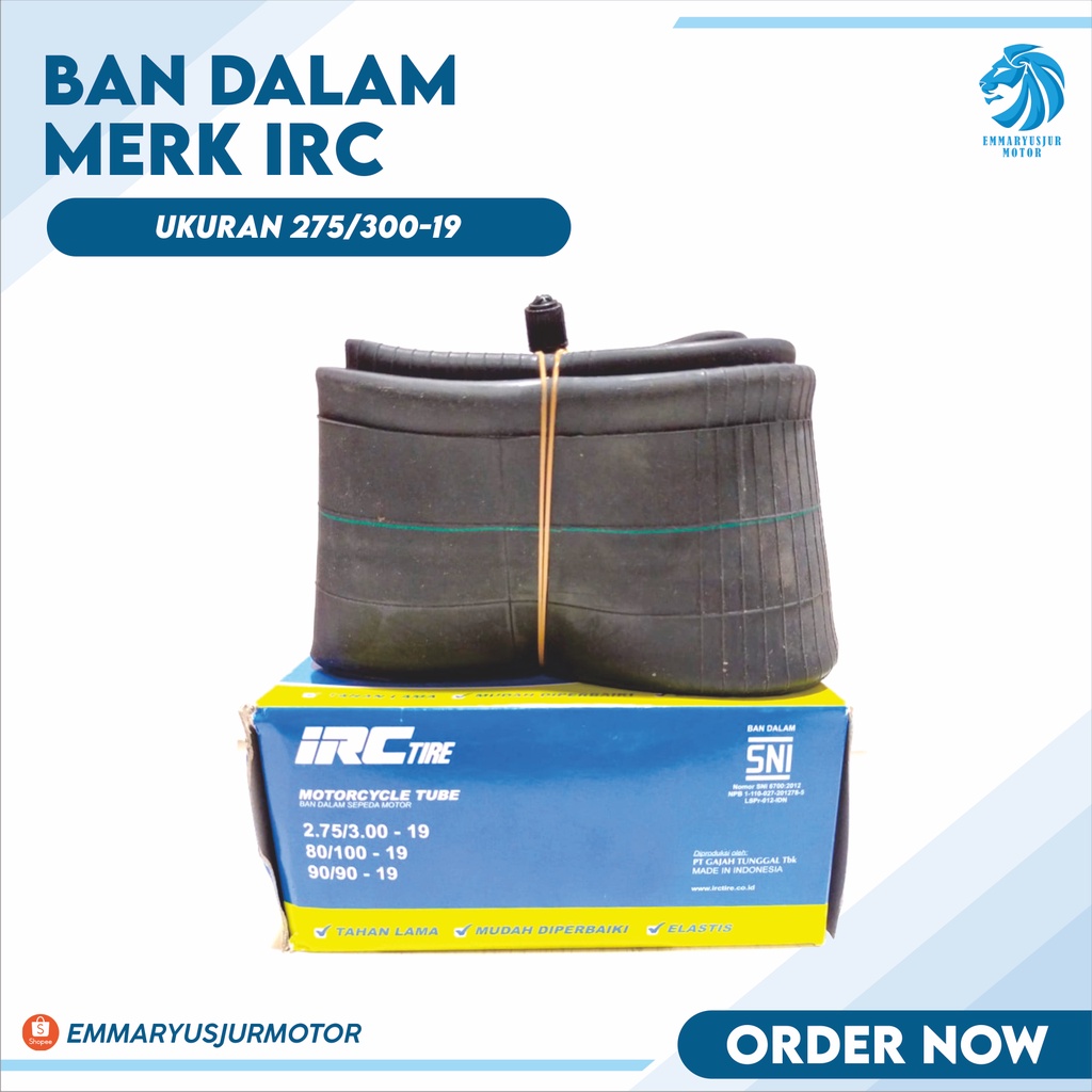 BAN DALAM IRC 275/300, 80/100, 90/90 RING 19 MERK IRC