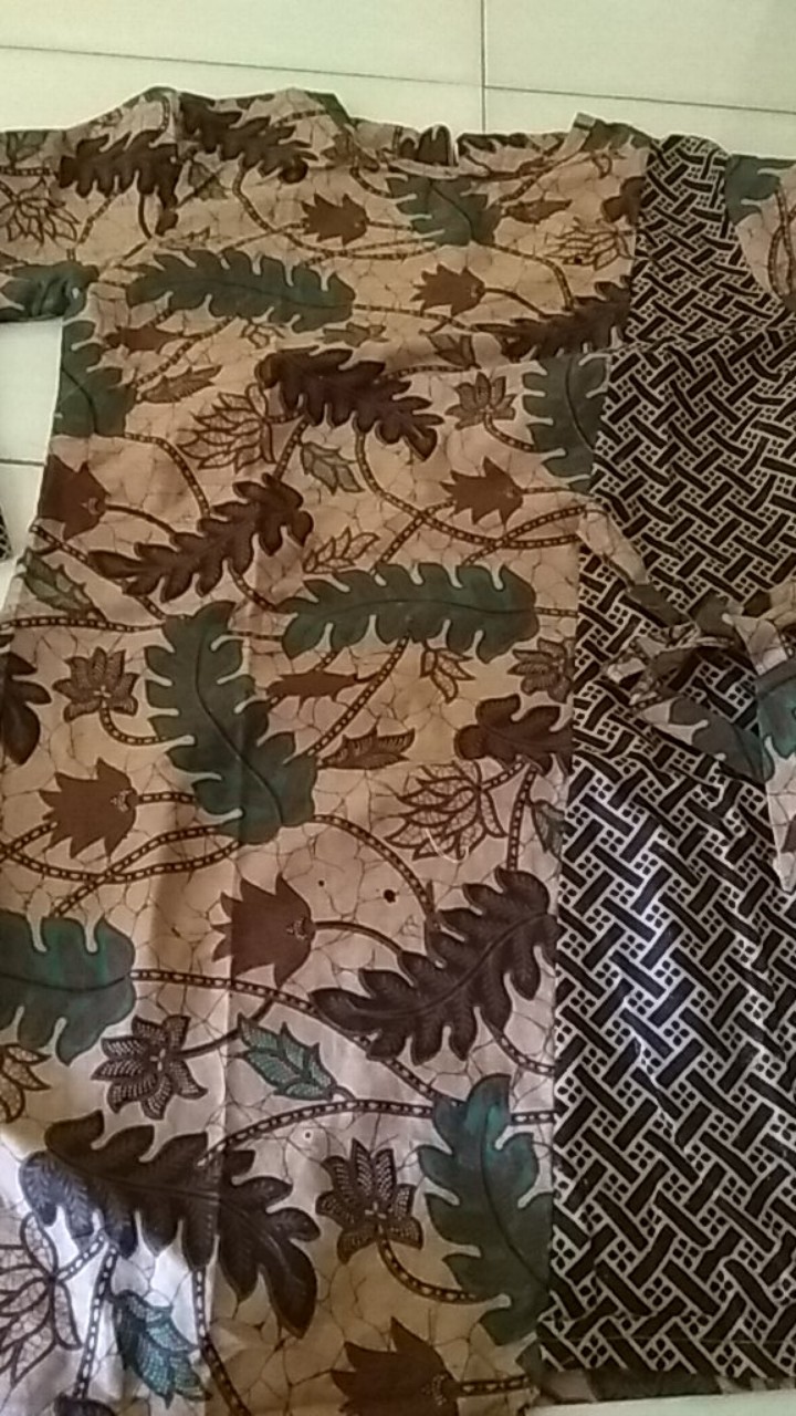 M-l-xl-xxl Batik Tunik Wanita Asj Sa Hrb026 Kenongo Pekalongan Sogan Tulis