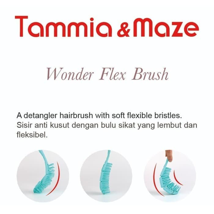 Tammia x Maze WFB-001 / 002 / 003 /005 ML Antibacterial scented infused paddle wonder flex hair detangling brush sikat rambut  / sisir anti kusut