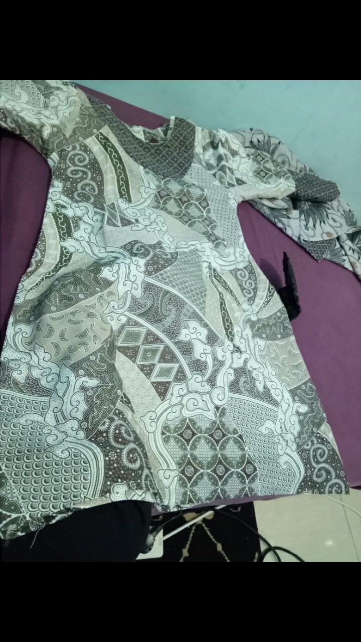 M-l-xl-xxl Batik Tunik Wanita Asj Sa Hrb026 Kenongo Pekalongan Sogan Tulis