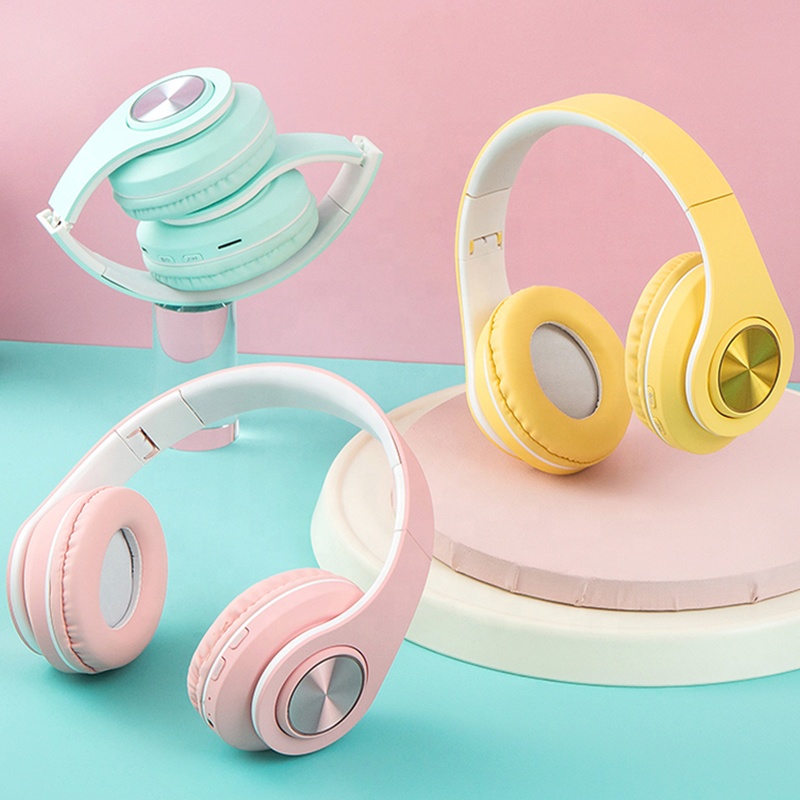 Headphone Macaron B39 / P39 Headset HF Wireless With LED Inpods Iboom Bluetooth V5.0