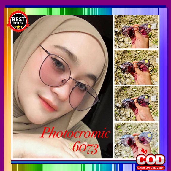 ✨1 Pcs Kecamata Hitam Korea Wanita Fashion Kecamata Leopard Aviator Re New Kacamata Photocromic Wan