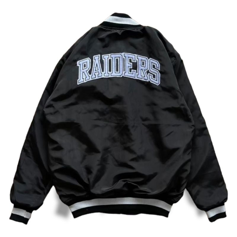 JAKET VARSITY MAJESTIC RAIDERS HITAM