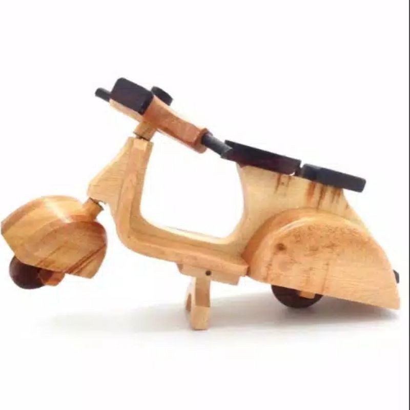 Miniatur Motor Vespa Kayu 17x6x6 cm