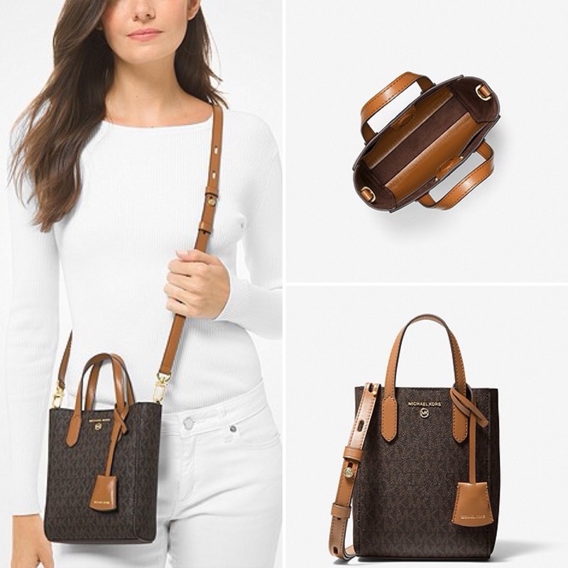 MICHAEL KORS MK Sinclair Extra-Small Logo Crossbody Bag brown acorn xs